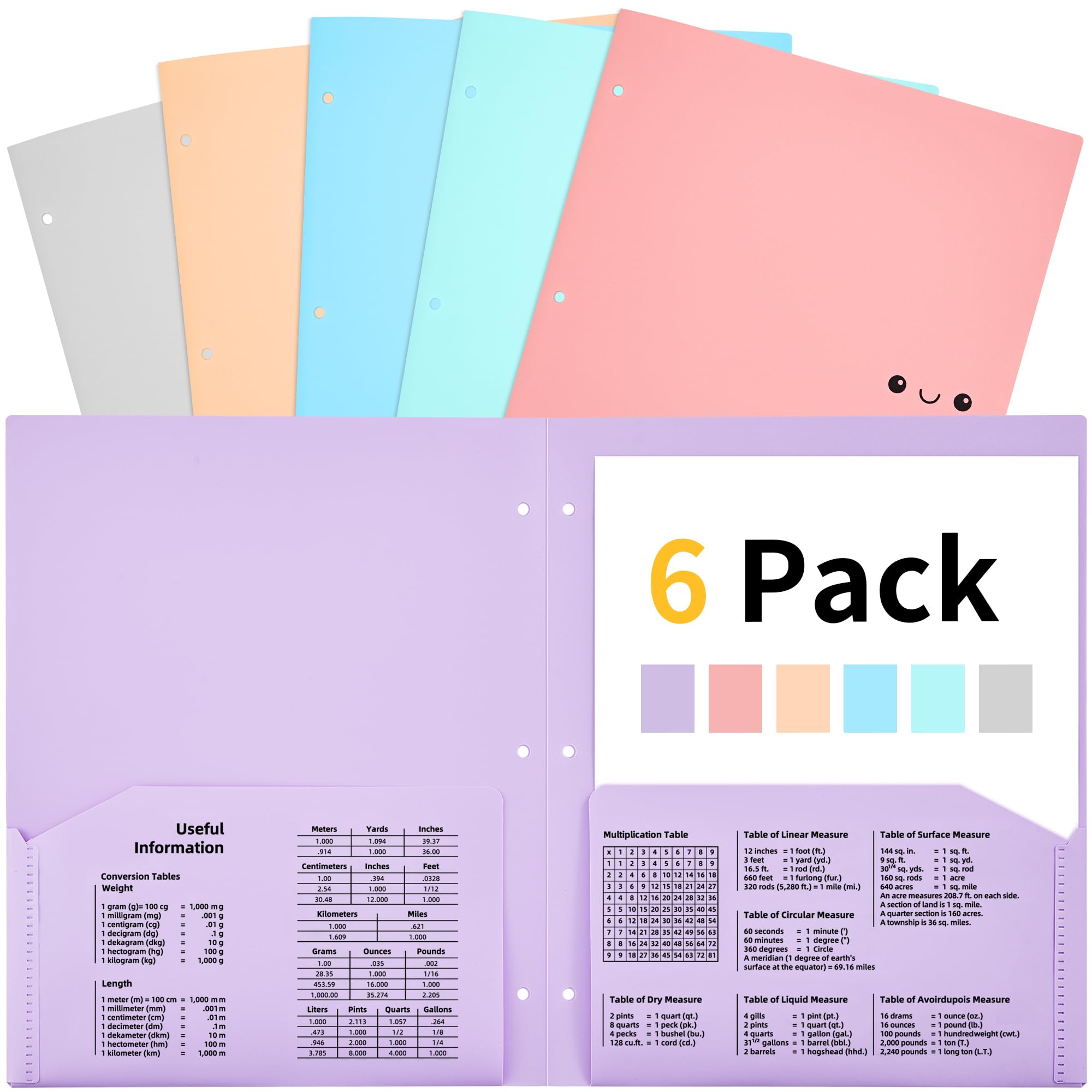 Snapklik.com : JARLINK 6 Pack Heavy Duty 2 Pocket Folders