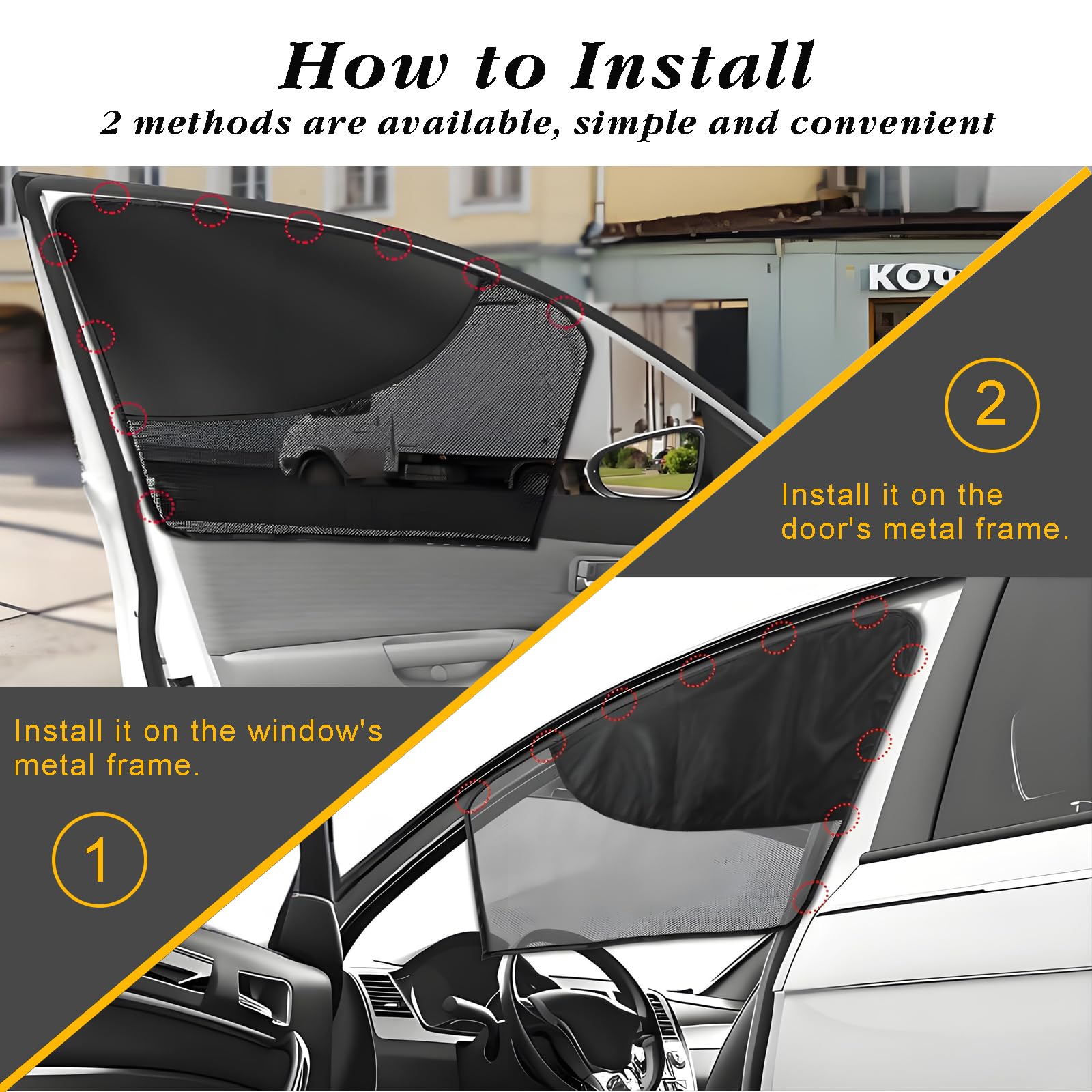 2PCS Pare-Soleil Voiture Magnétiques Double Couche, Auto Pare Soleil Vitre Laterale avec Ombrage Complet/Partiel, Bloquer Les Rayons UV/Chaleur, Pose Rapide, Protege Soleil Voiture Avant Conducteur