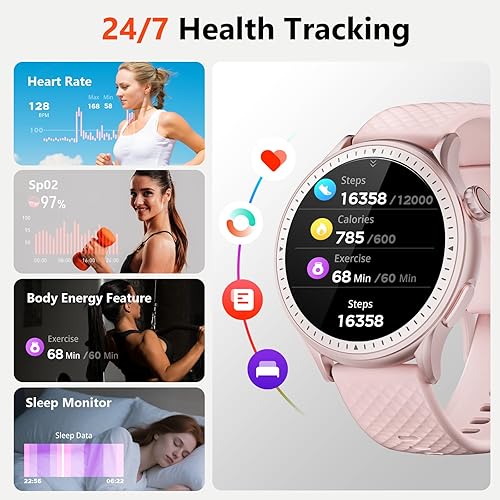 Miniatura 2 de Reloj inteligente para hombres y mujeres, rastreador de actividad física con llamadas Bluetooth, reloj de fitness con más de 110 modos