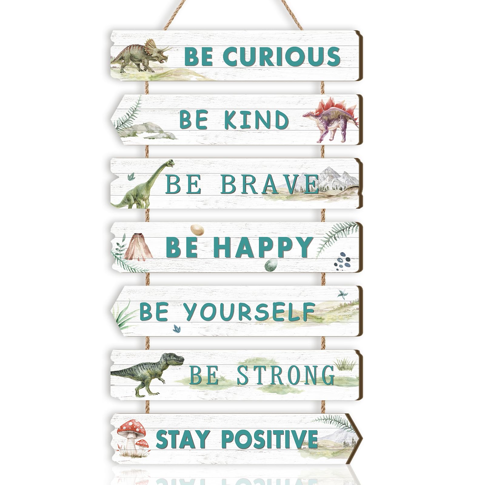 Celestdeco Dinosaur Bedroom Decor 8Pc Motivational Signs Boys Room Playroom