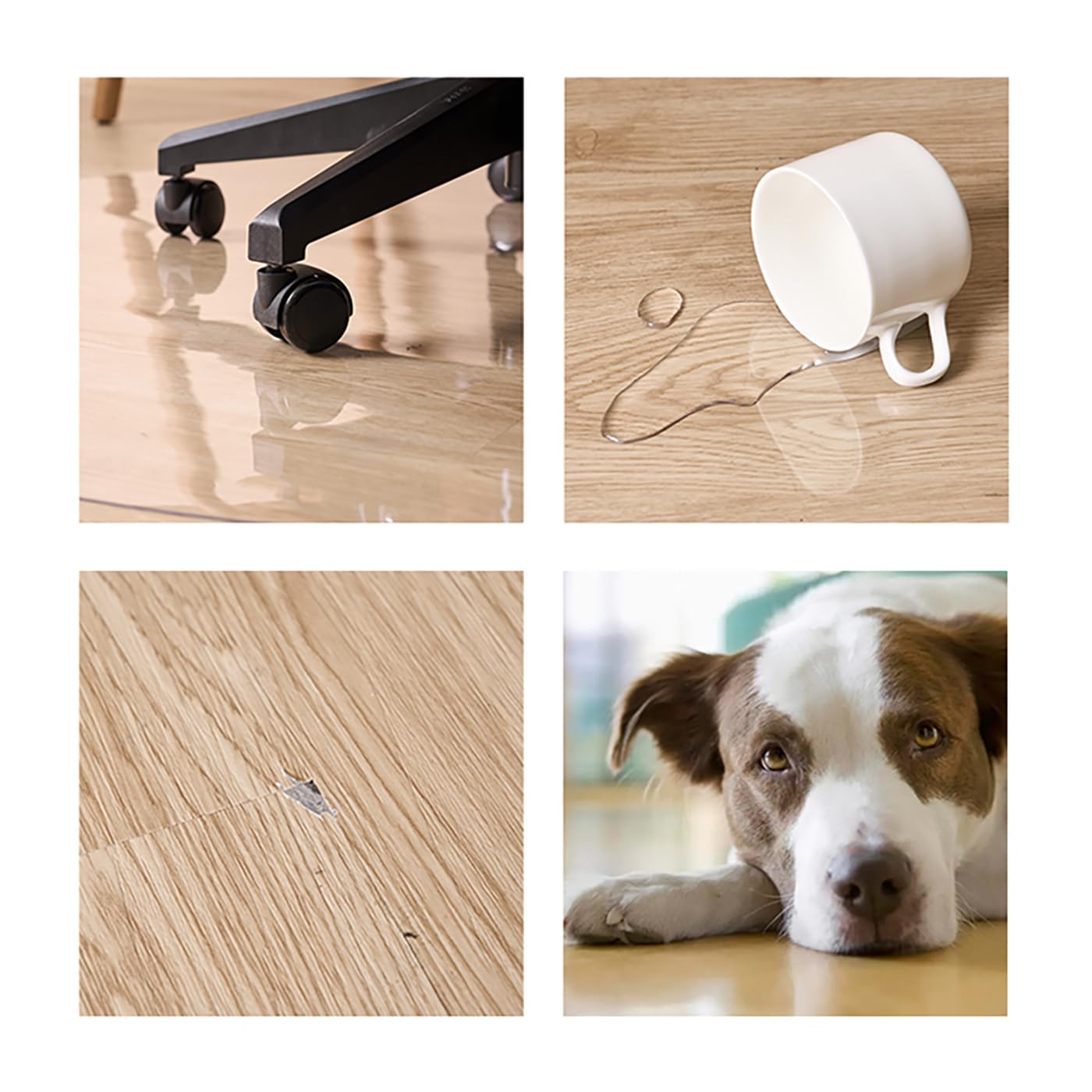 Tapete Transparente para Silla para Suelos Duros,Tapete Antideslizante para Parquet Protector de PVC Transparente de Madera para Silla de Oficina en casa (100x100cm)