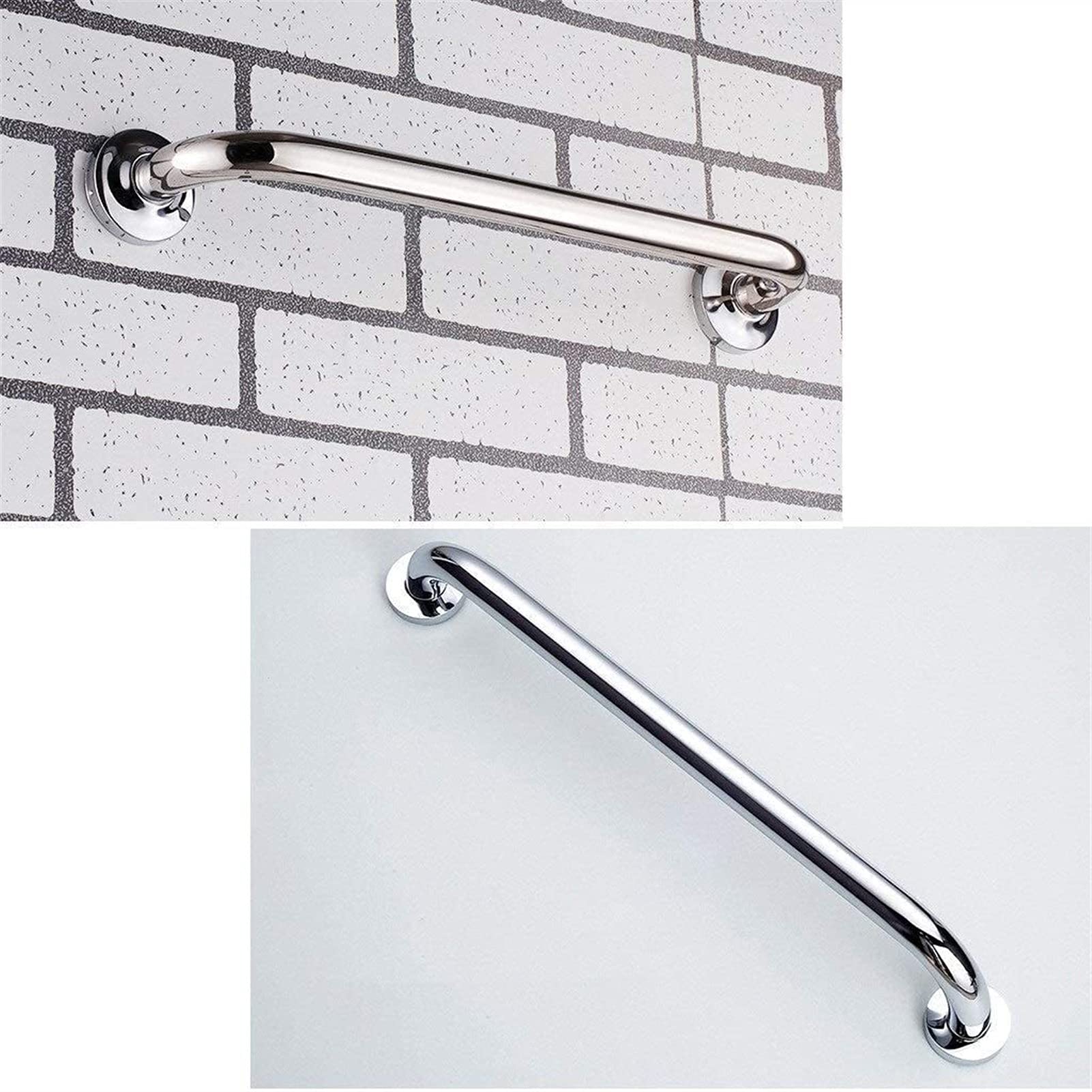 Maniglioni di Sostegno per Bagno, Maniglia Antiscivolo per Anziani e disabili, corrimano di Sicurezza con Specchio Luminoso e Barra Antiscivolo (50 cm)