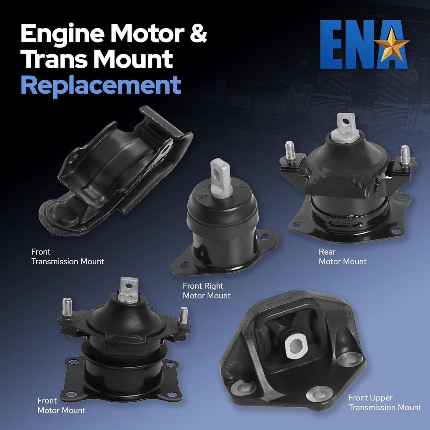 ENA Engine Motor and Trans Mount Set of 5 Compatible with Acura 2004 2005 2006 TL 3.2L Auto Transmission Replacement for A4526 A4517 A4527 A4544 A4524 9247 9297 9215 9451 9220
