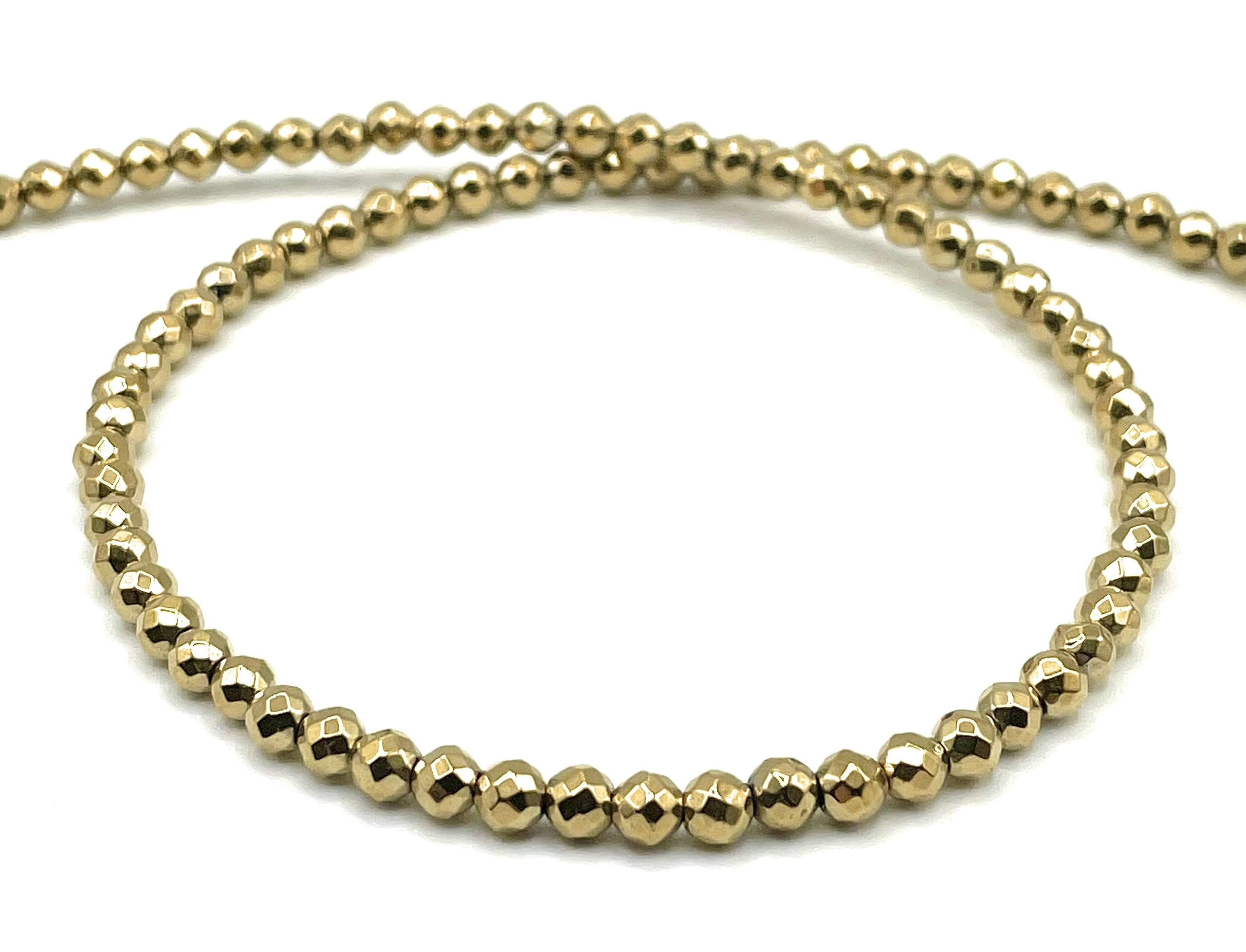 Collana con Ematite Dorata 4 mm e Argento 925, Girocollo con Pietre Dure Naturali, Gioielli Minimalisti, Bijoux Boho, Regalo per Lei