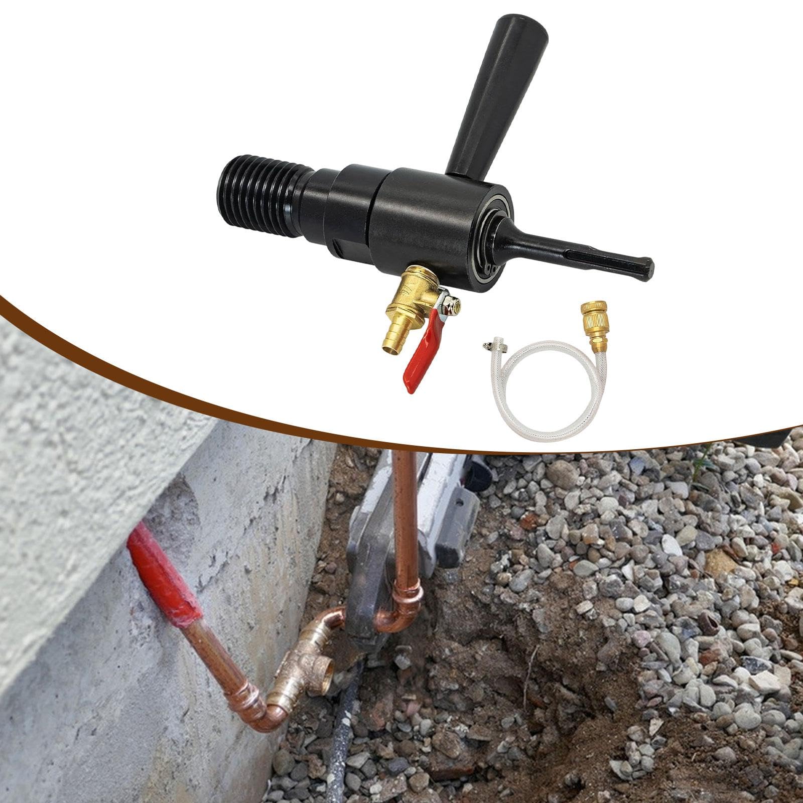 Kit de Accesorios Adaptadores para Taladro, Fácil de Instalar, con de Repuesto, Adaptador para Taladro de Núcleo de Agua, Mango Redondo