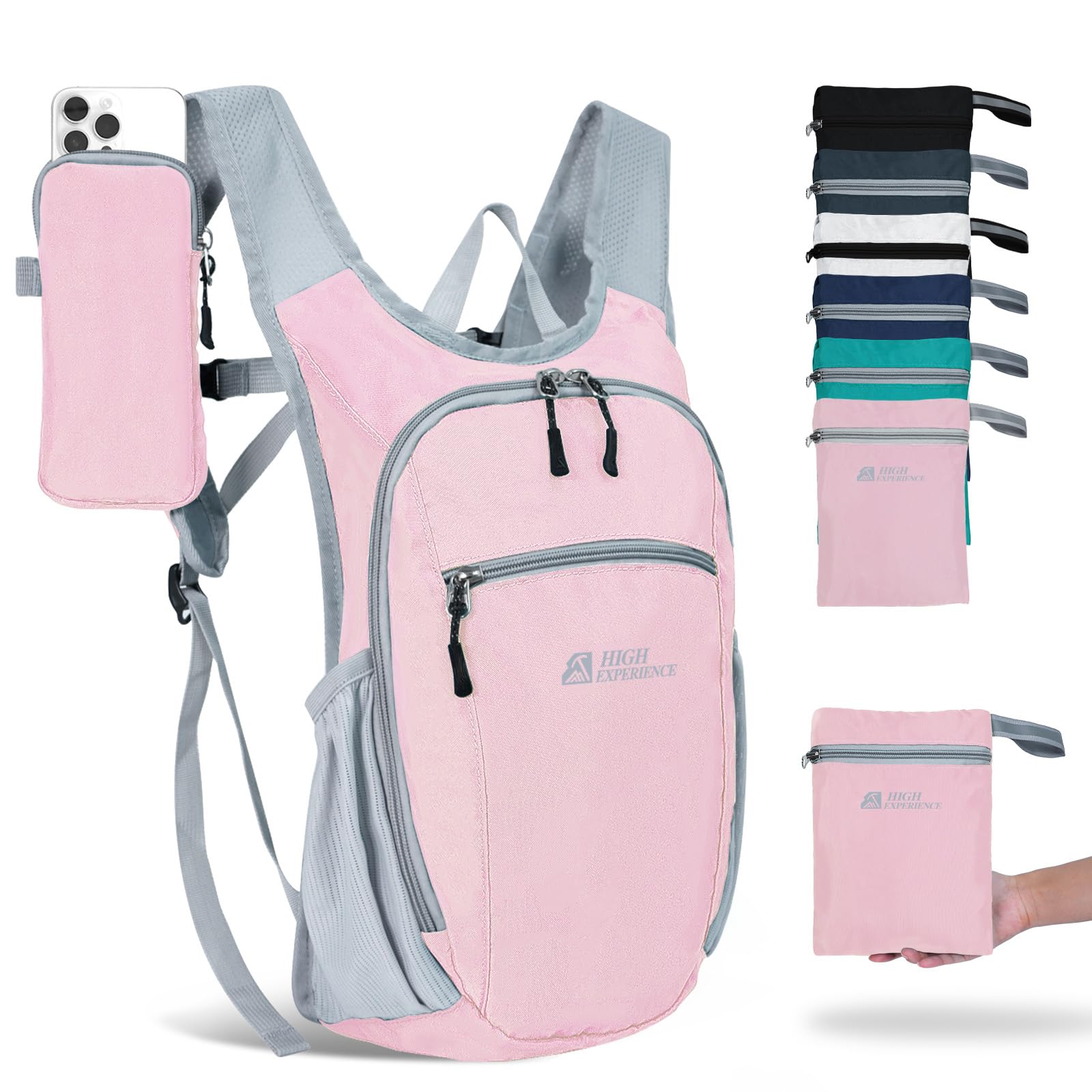 HIGH EXPERIENCE Small Hiking Backpack Packable Lightweight for Women Men