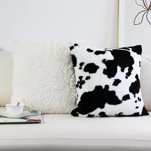 Miniatura 3 de JOJUSIS Paquete de 2 fundas de almohada con estampado de piel de vaca, fundas de almohada decorativas para sofá, fundas de cojín suaves para sofá