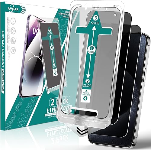 Miniatura 10 de AVOAR Paquete de 2 protectores de pantalla de privacidad para iPhone 11  XR, kit de alineación automática, vidrio templado de pantalla completa de