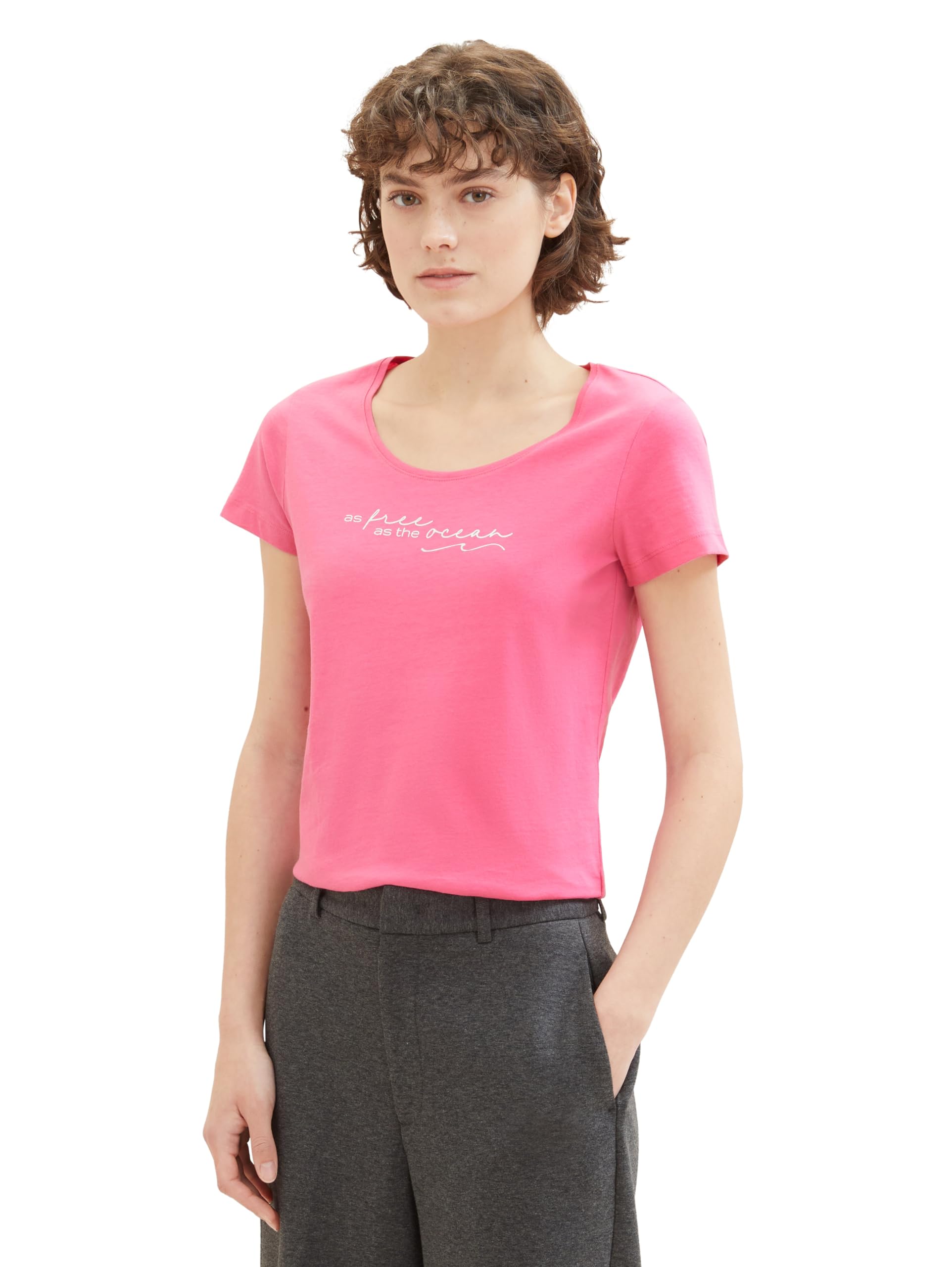 TOM TAILOR Women's T-Shirt, 15799 - Carmine Pink, M