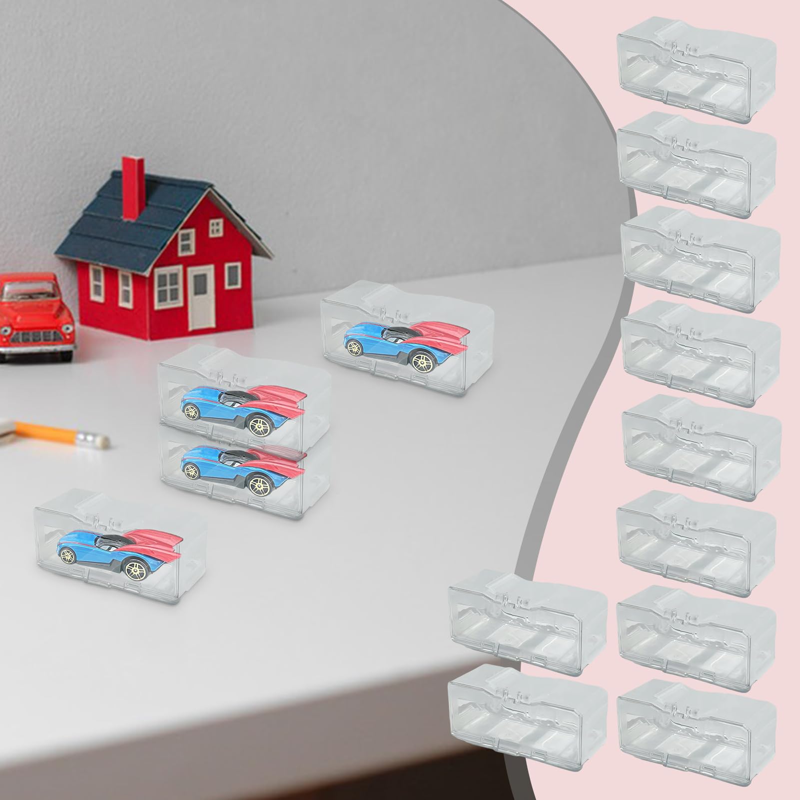 Boîtes De Présentation Pour Modèles De Voiture 1/64 - PVC, 9x4x4 Cm, Empilables, Lot De 10