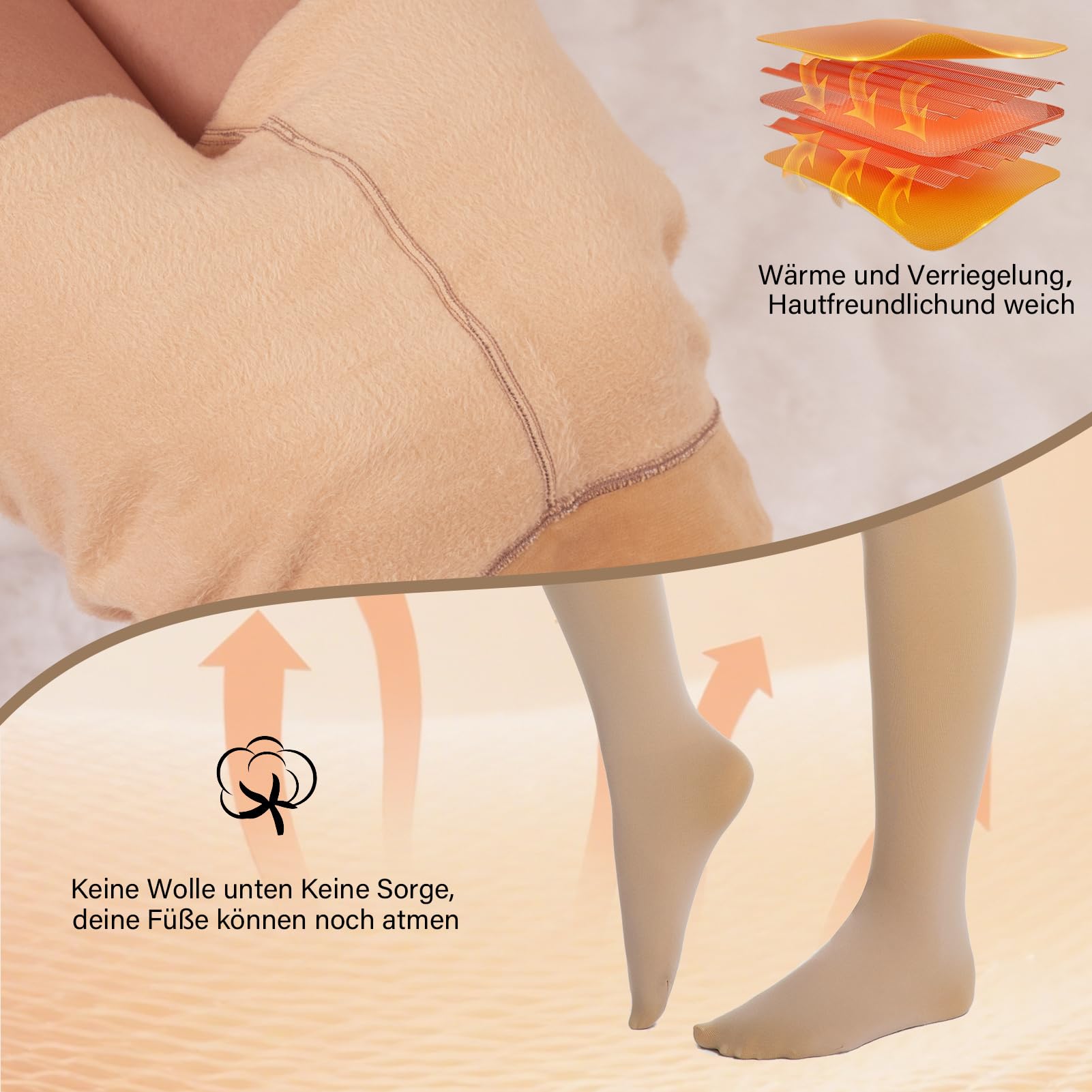 DIKER Collant Termici Donna, Calzamaglia Termica Donna Invernali con Fodera in Pile Morbido, Alta Elasticizzata, Calzamaglia Coprenti a Vita Alta con Versione Lunga