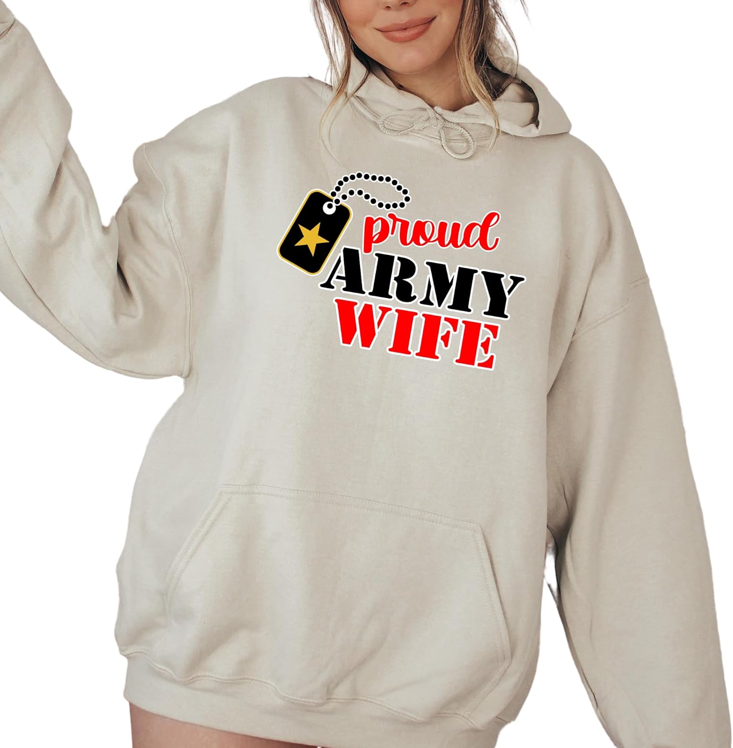 Proud Army Wife Sweatshirt and Hoodie, S7026 - Image 3