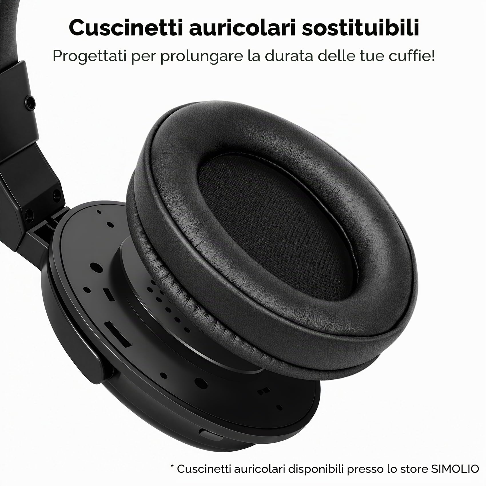 SIMOLIO Cuffie Wireless per TV con Dialogo Chiaro, Cuffie Bluetooth per TV Senza Fili con Batteria di Ricambio, Comodo da Usare per gli Anziani, by-Pass, Trasmettitore Supporto di Ricarica 2 in 1