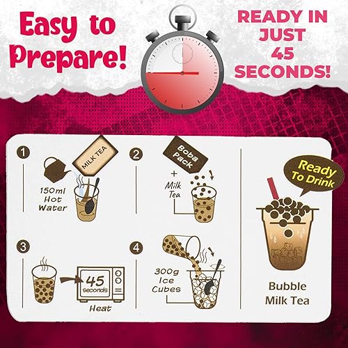 Vista 29 de Fusion Select Auténtico kit de té de burbujas extra rico (5 paquetes), bebida de té de burbujas, perlas de tapioca Boba, pajitas, sabores populares