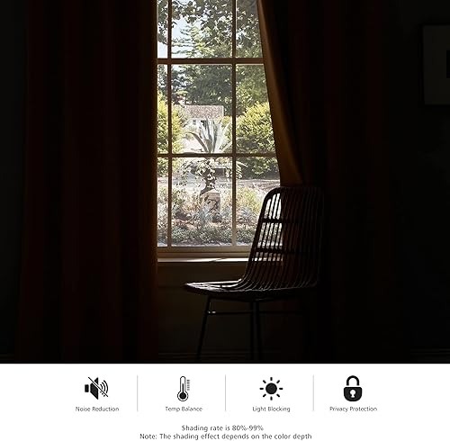 Miniatura 7 de TOAVA DECO Cortinas opacas 2 paneles  Cortinas cortas de oscurecimiento de habitación para cocina, sala de estar, ventana, cortinas amarillas W52XL45