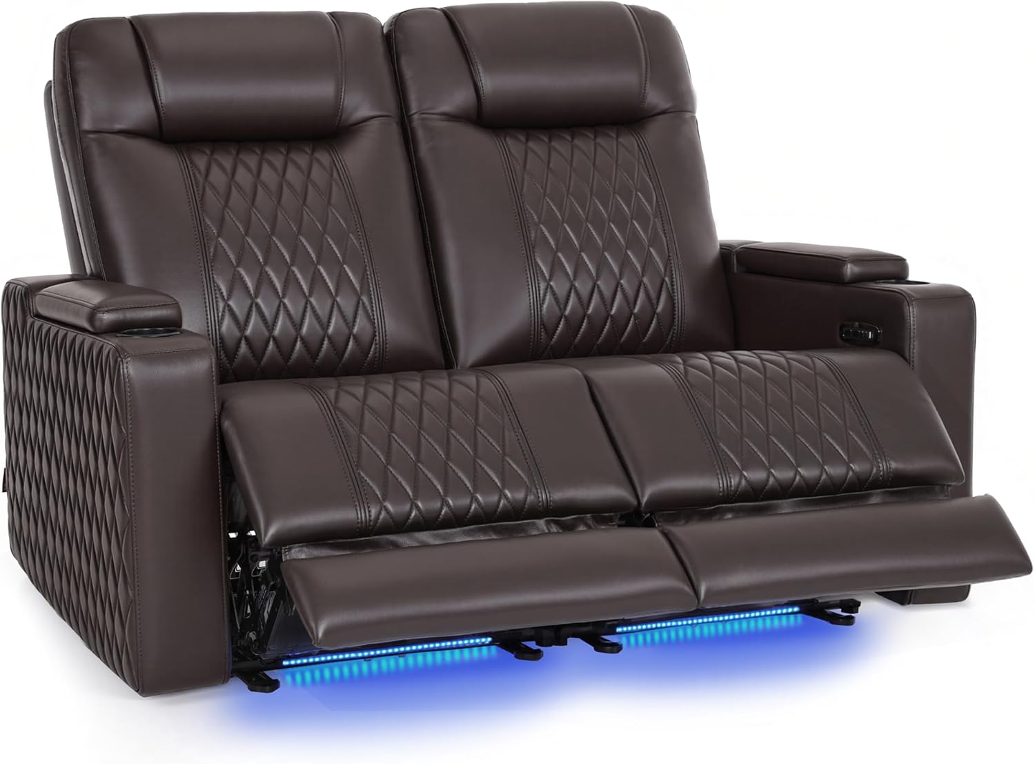 MCombo 65" Zero Gravity Oversized Power Reclining Loveseat with Adjustable Headrest for Living Room, Double Recliner Sofa with USB & Type C Port, Armrest Storage & LED Light HTS401SET