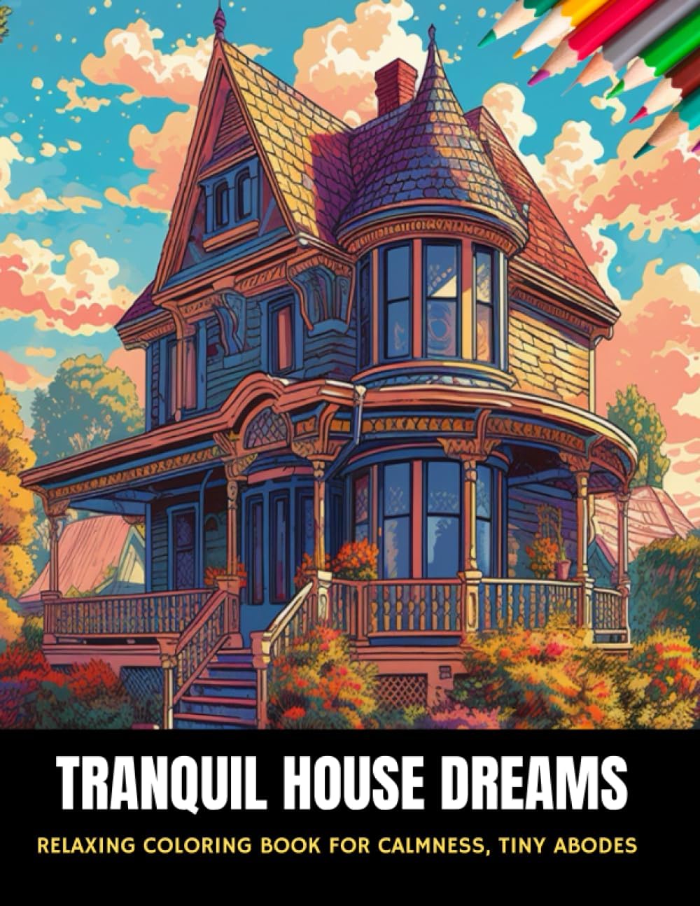 Tranquil House Dreams: Relaxing Coloring Book for Calmness, Tiny Abodes, 50 pages, 8.5 x 11 inches