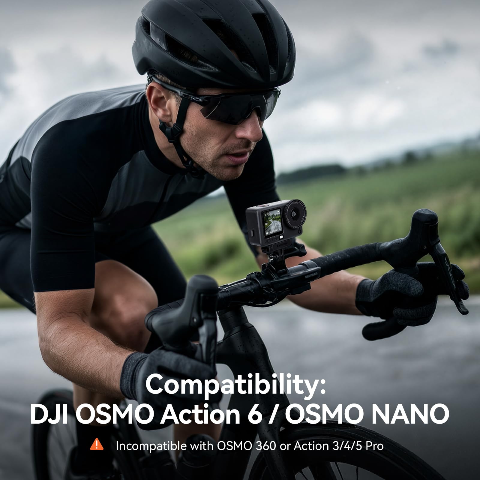 AMAZEAR Supporto adattatore a sgancio rapido magnetico in plastica per DJI Osmo Action6 / NANO（2pcs）, Supporto magnetico con interfaccia 1/4" e GO-Pro, Accessorio Supporto rotante a 360°
