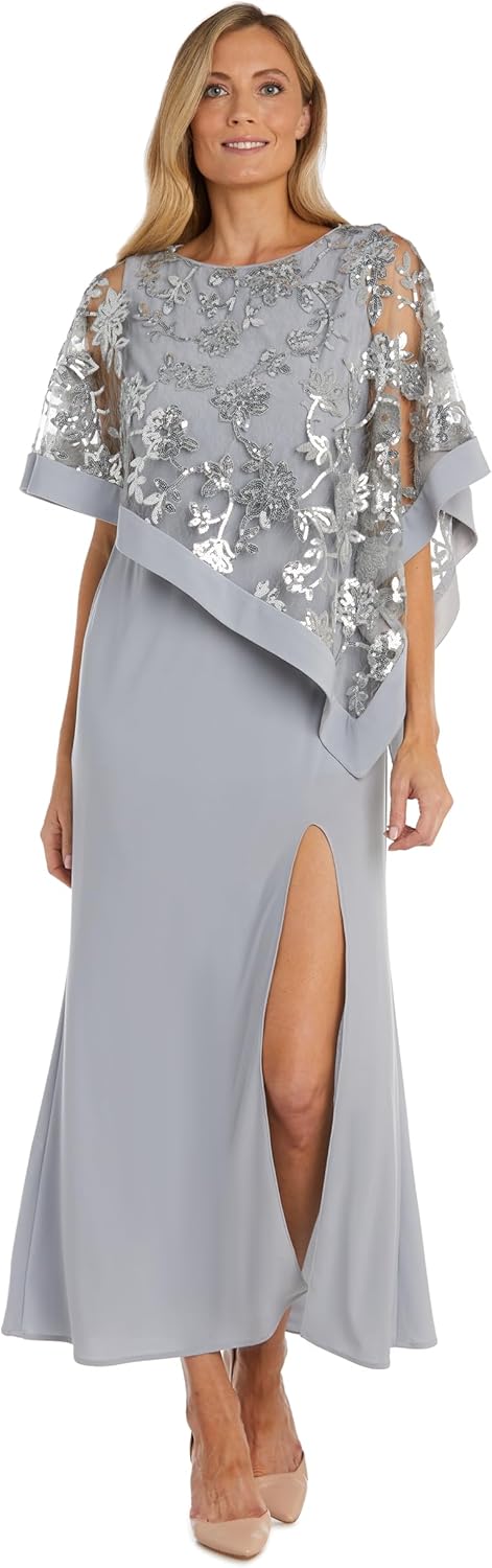 R&M Richards Womens Luna Shine Lace Gown