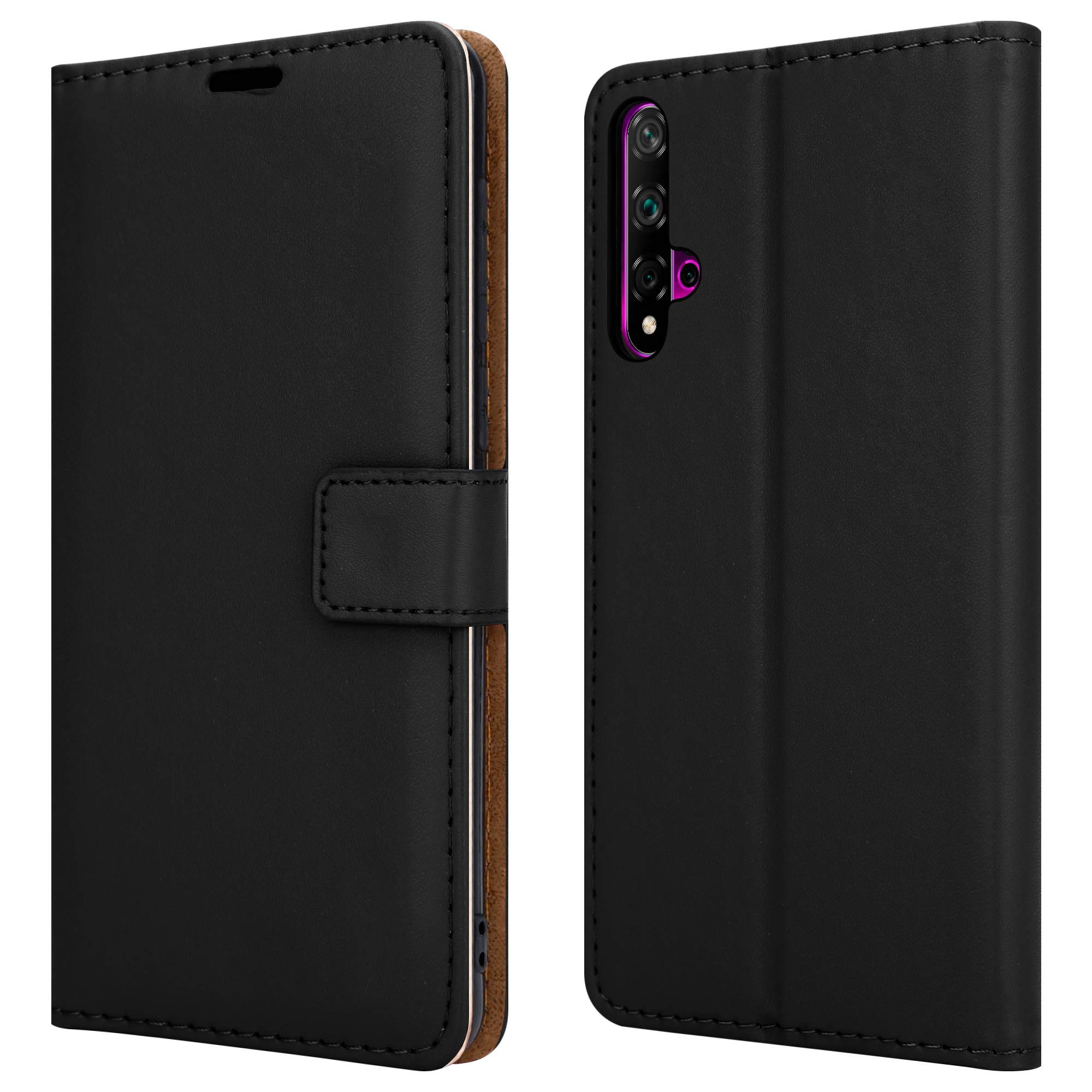 Genuine Case For Huawei Nova 5T (6.26''), Black, Pink Leather Wallet
