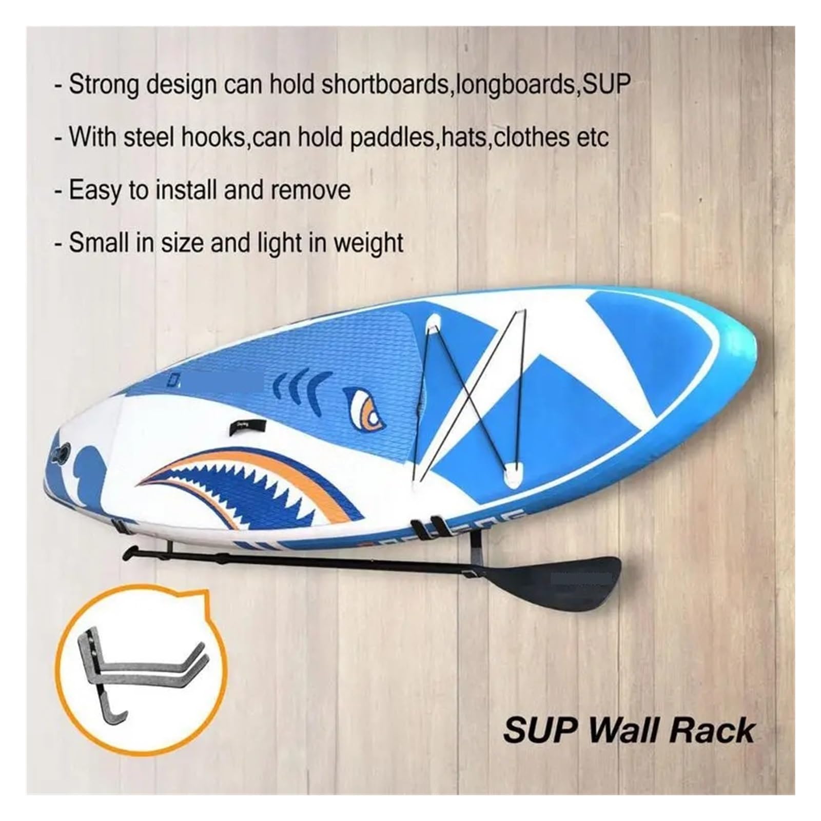 1 Paire de Supports muraux for Planches de Surf, Support de Snowboard, Support de Rangement Mural for Skateboard, Snowboard, Planche de Surf pour Planches de Surf