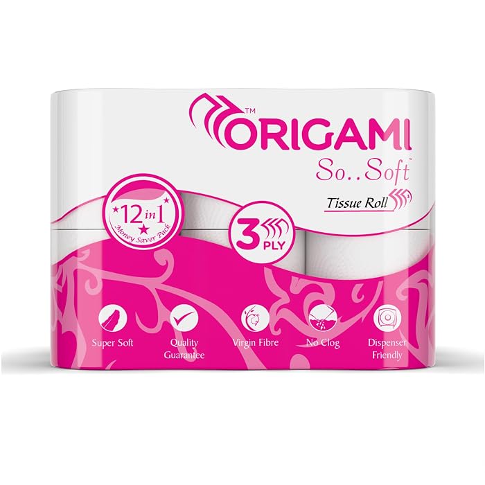 Origami So Soft Toilet Tissue Paper | 3 Ply | Pack of 12 | 160 Pulls Each