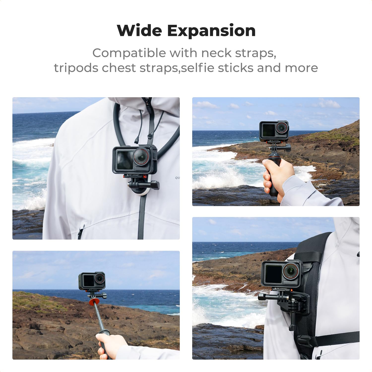 K&F CONCEPT Magnetyczny adapter szybkiego zwalniania do DJI Osmo Action 5 Pro 4 3, do Osmo 360, uchwyt kamery akcji z konstrukcją 2 Spigot, akcesoria do montażu kamery akcji (2 szt.)