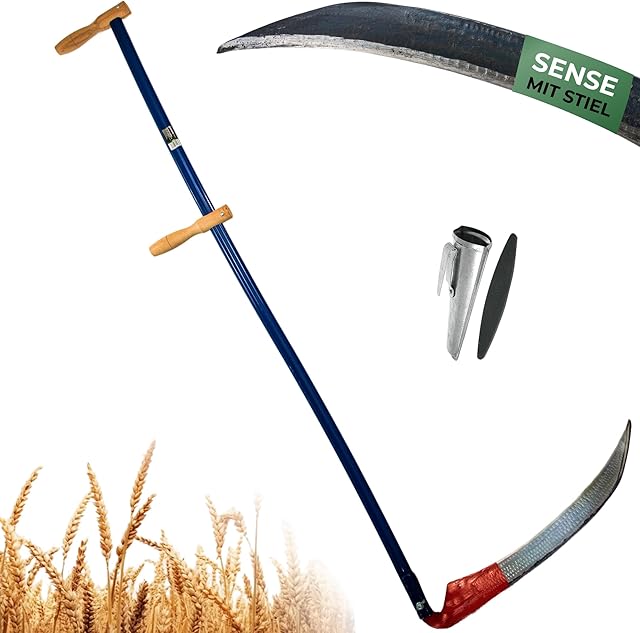 STREND PRO STREND PRO Sense 70 cm mit Metall-Sensenstiel + Wetzstein und Wetzsteinbehälter (Robuste Handsense) — Trimmer & Sensen