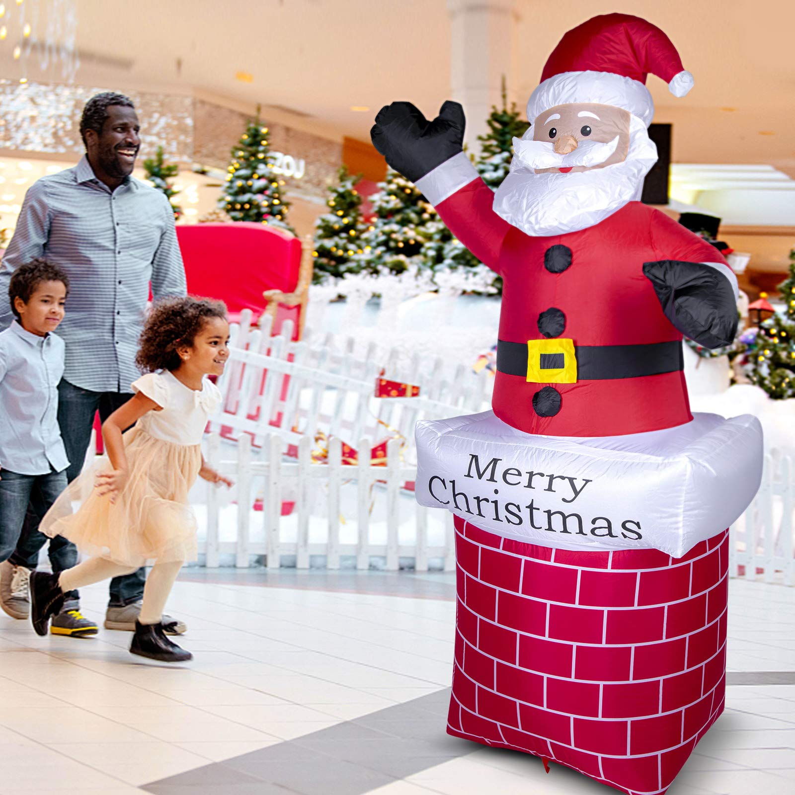 Aufblasbarer Weihnachtsmann 210cm mit Beleuchtung aussen und Innen Weihnachtsfiguren Weihnachtsdeko