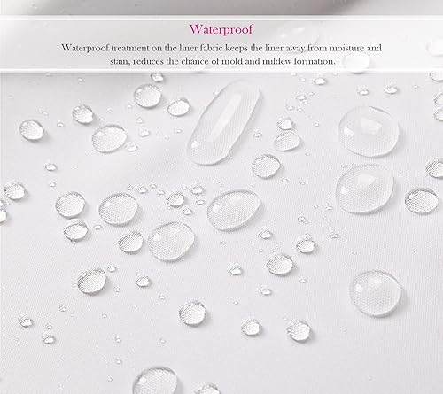 Miniatura 9 de FBTS Basic Cortinas de ducha sin ganchos con forro de 71 x 77 pulgadas, cortinas de ducha de tela de dos capas para baño, forro reemplazable,