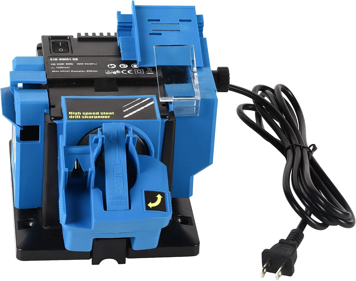 Pssopp Multifunctional Sharpener, Material, Electric Sharpener Drill Bit for Straight Knives Scissors Drill Bit Planer, Offers Fast Grinding, Convenient Household (US Plug 110V)