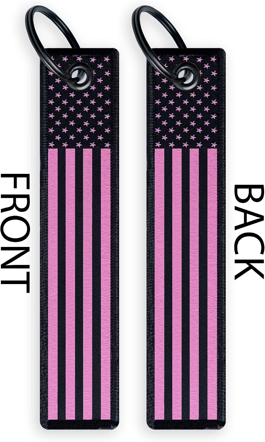 American Flag Automotive License Plate Frame with 3D Raised Stars & Stripes and Patriotic USA Key Tag.