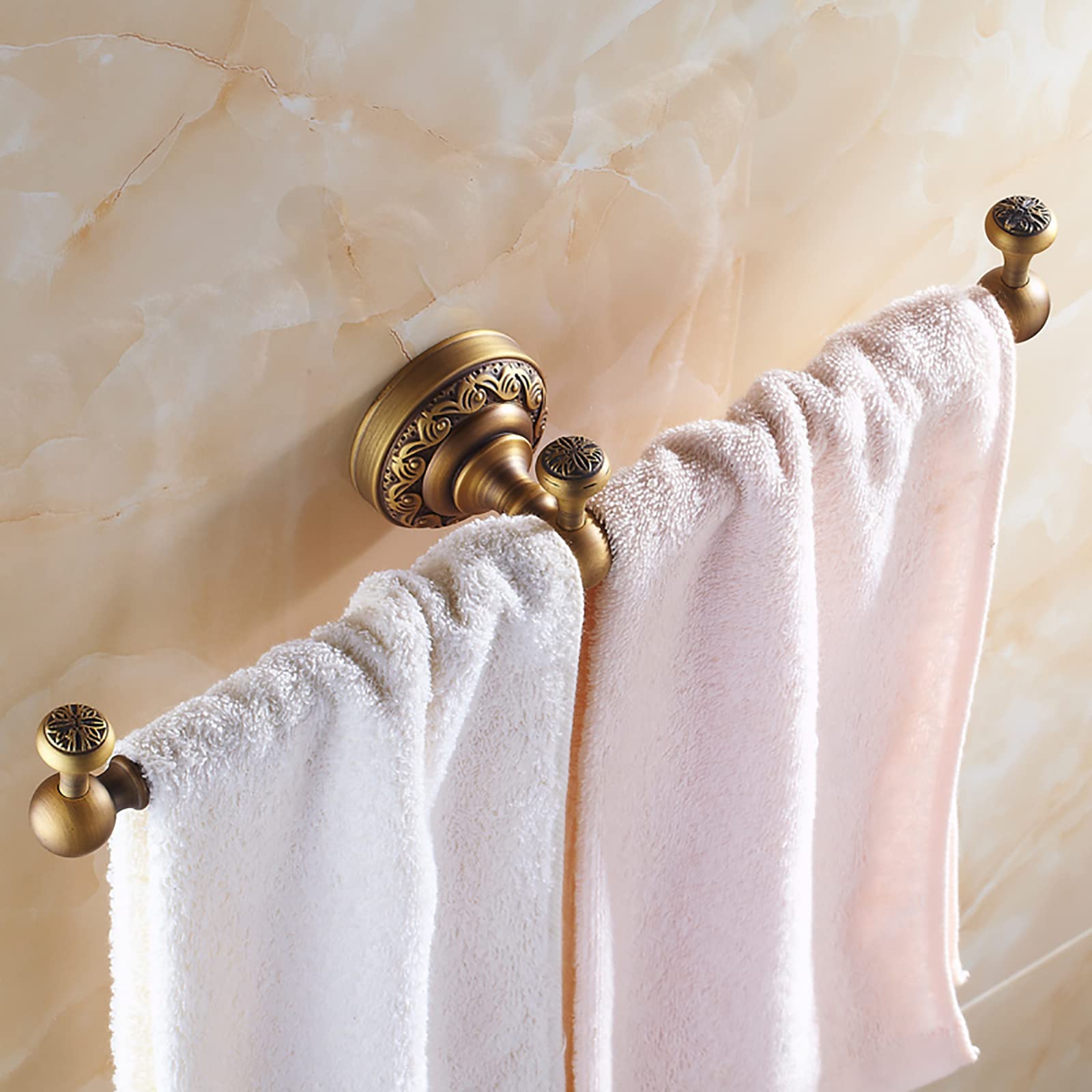 Barre porte-serviettes en cuivre 36 cm porte-torchon mural rétro