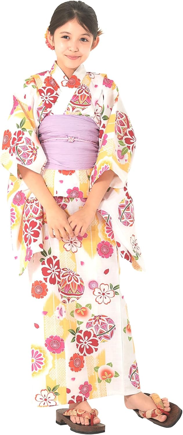 綿絽浴衣乱菊藍色白色広衿単衣ホワイト洗える着物木綿着物女物ネイビー