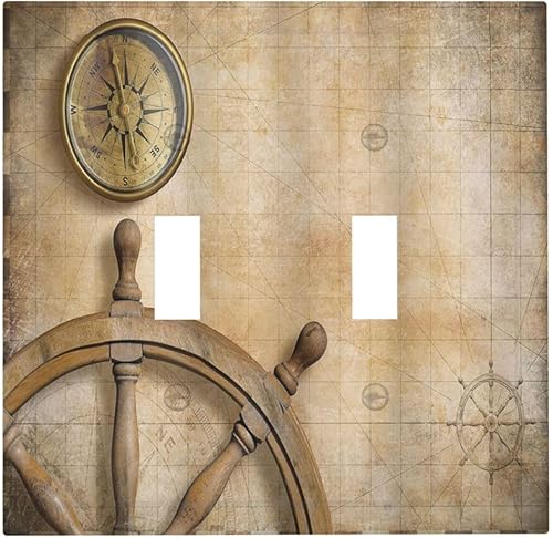 Vista 1108 de Cubiertas decorativas de salida de estrella de mar playera, tablero de madera azul de concha de mar de 1 banda, decoración individual GFCI, placa