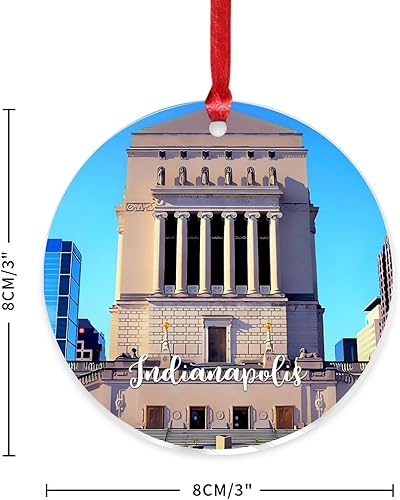 Miniatura 2 de Adornos de Navidad acrílicos 2023 Skyline Indianapolis City Landscape Elegante Bola de árbol de Navidad Vacaciones Decoración del hogar Paisaje