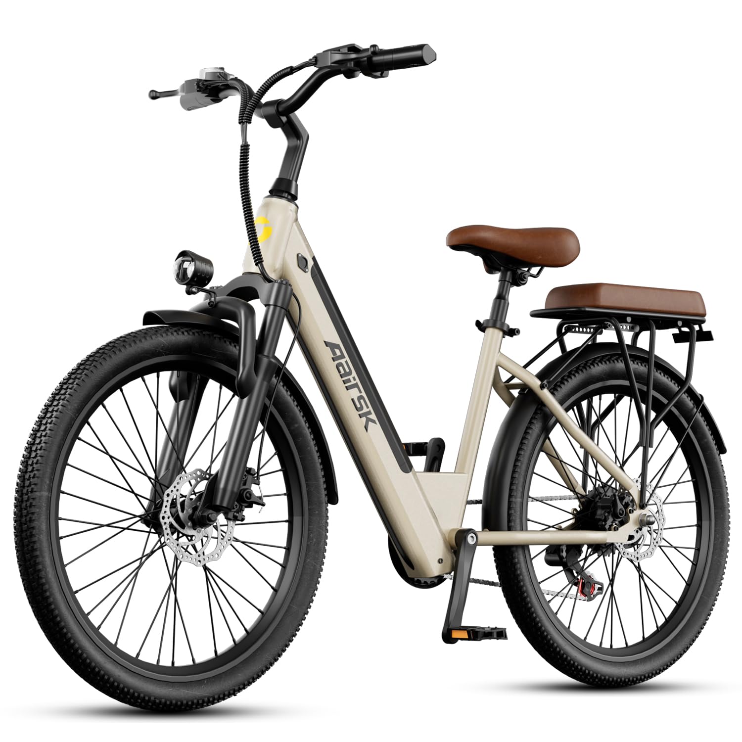 S600 - Bicicletta elettrica per adulti, 250 W, 36 V, 13 Ah, autonomia 75 km, 7 velocità, con batteria rimovibile e portapacchi