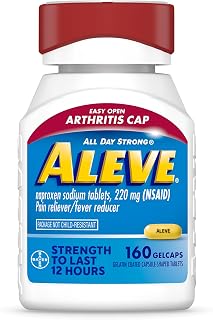 Aleve Gelcaps with Easy Open Arthritis Cap, Naproxen Sodium, Medication for Arthritis Pain, 160 Count