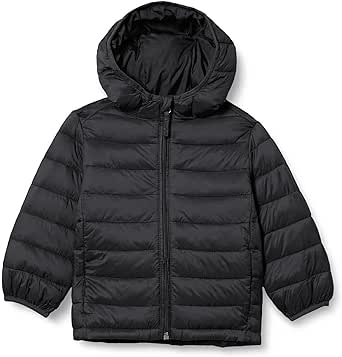 Amazon Essentials Boys and Toddlers' Lightweight Water-Resistant Packable Hooded Insulated Puffer Jacket