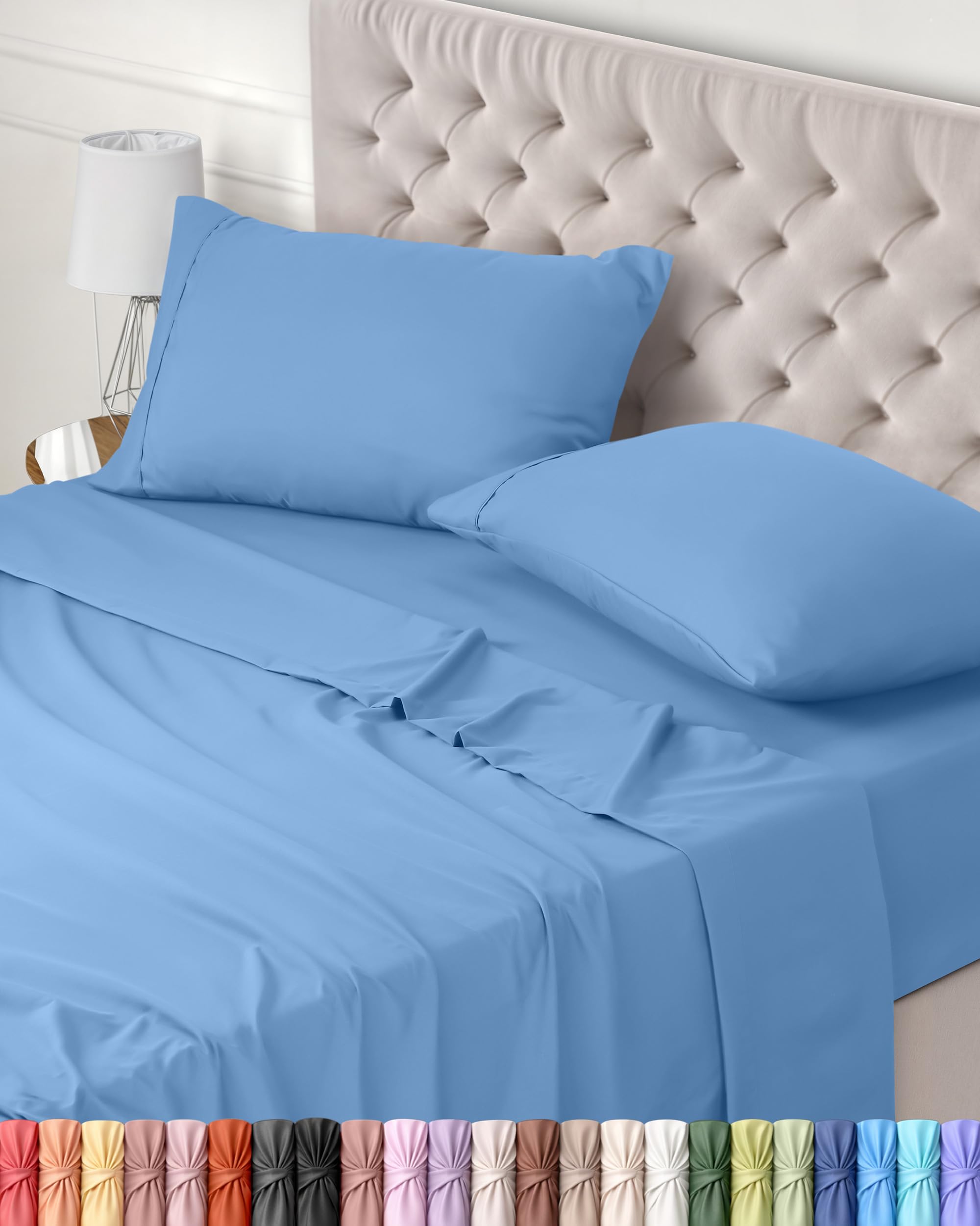 Utopia Bedding Juego de Sabanas 4 Piezas 150x200 - Poliéster Microfibra Cepillada - Oeko-Tex Certificado - Sábana Bajera, Sábana Plana y 2 Fundas de Almohada 50x75 (Cama 150, Blanco) — view 12