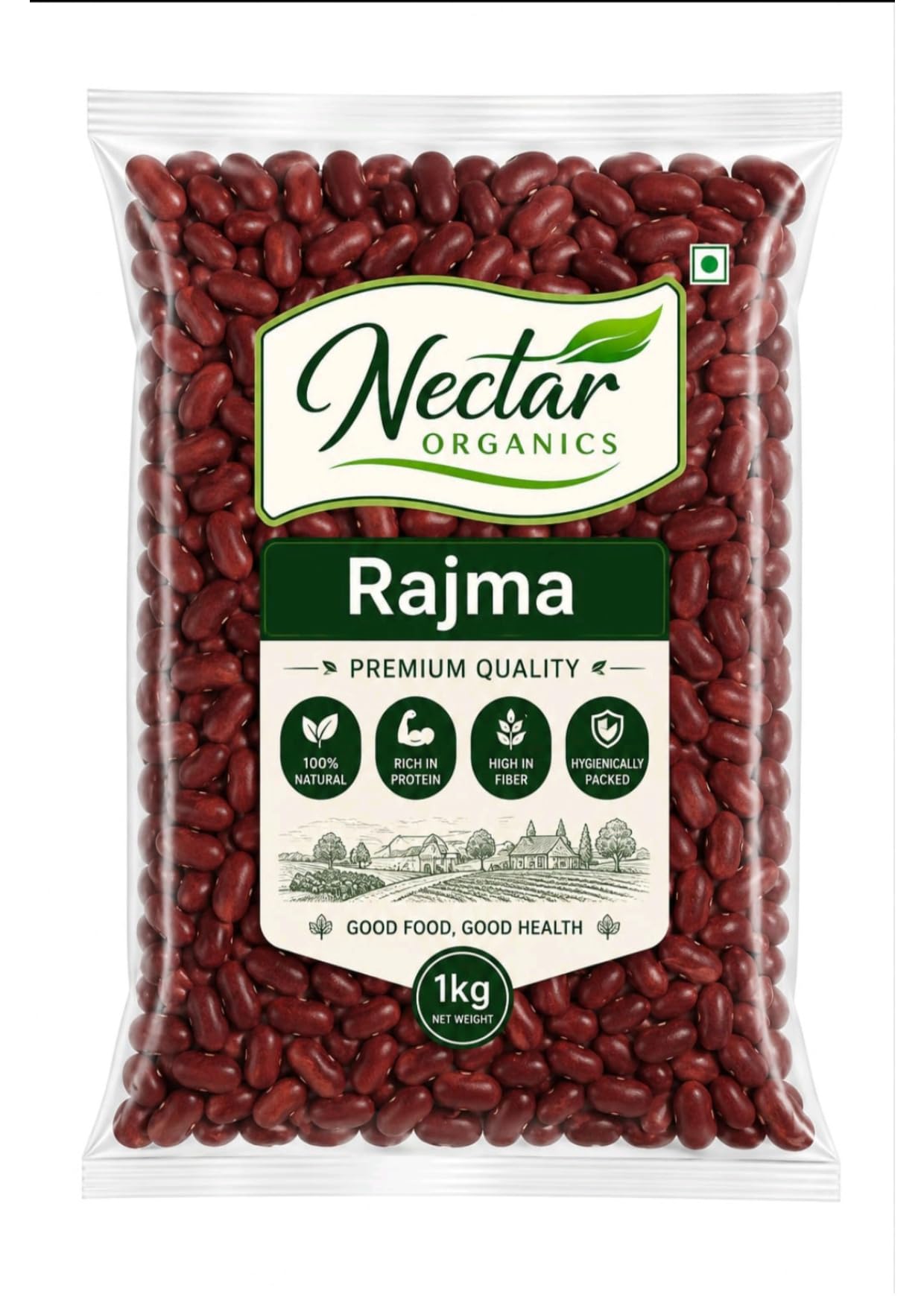 Nectar Organics Rajma (Red Kidney Beans) 250g | Premium Quality Whole | Rich in Protein & Fiber | Hygienically Packed | Ideal for Rajma Curry, Salads & Everyday Cooking-image-2