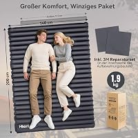 Hikenture Ultrakönnyű Dupla Kempingmatrac - 200x140x10cm Felfújható Matrac 2 Személynek, Beépített Lábpumpával, Túrázáshoz, Kempingezéshez,  5