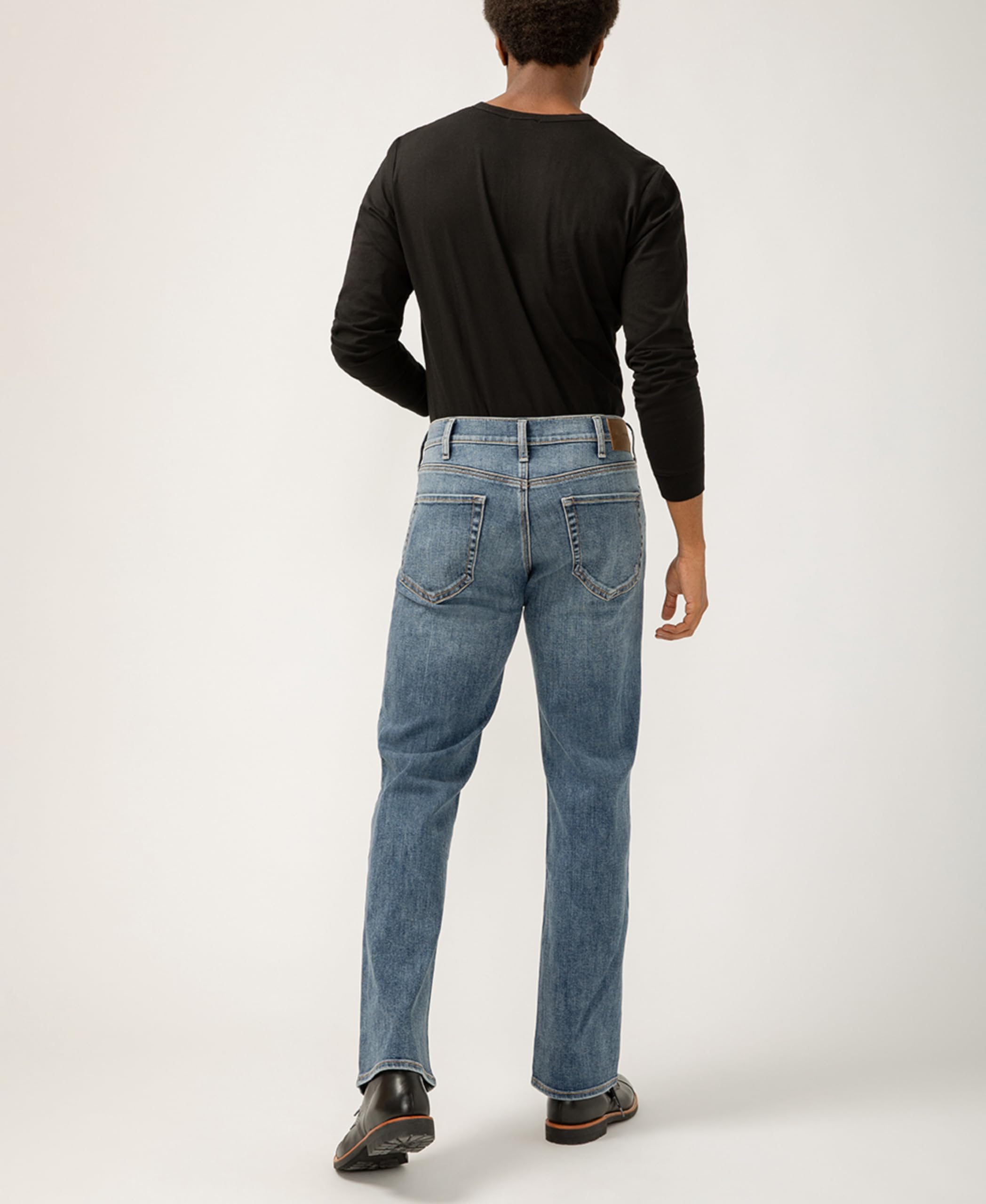 Silver Jeans Co. Men's Zac Relaxed Fit Straight Leg Jeans, Dark Wash