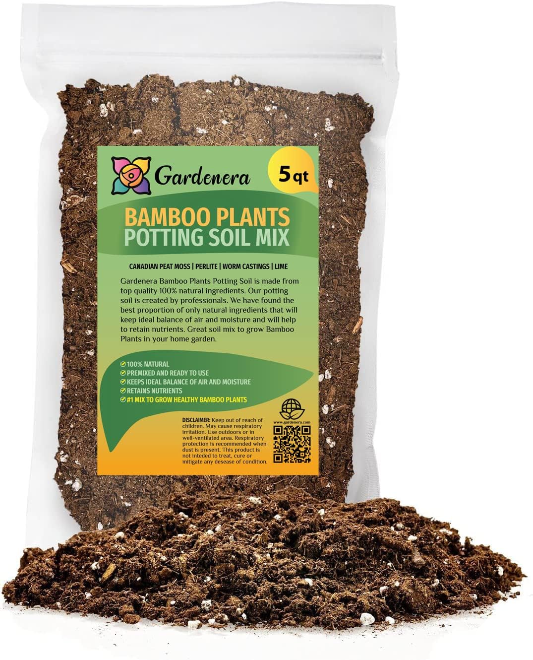GARDENERA Premium Bamboo Potting Soil Mix (10 Qt)
