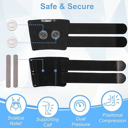 Miniatura 2 de Dispositivos de alivio del dolor de ciática, soporte para pantorrillas con almohadillas de presión móviles duales compresión dirigida para aliviar