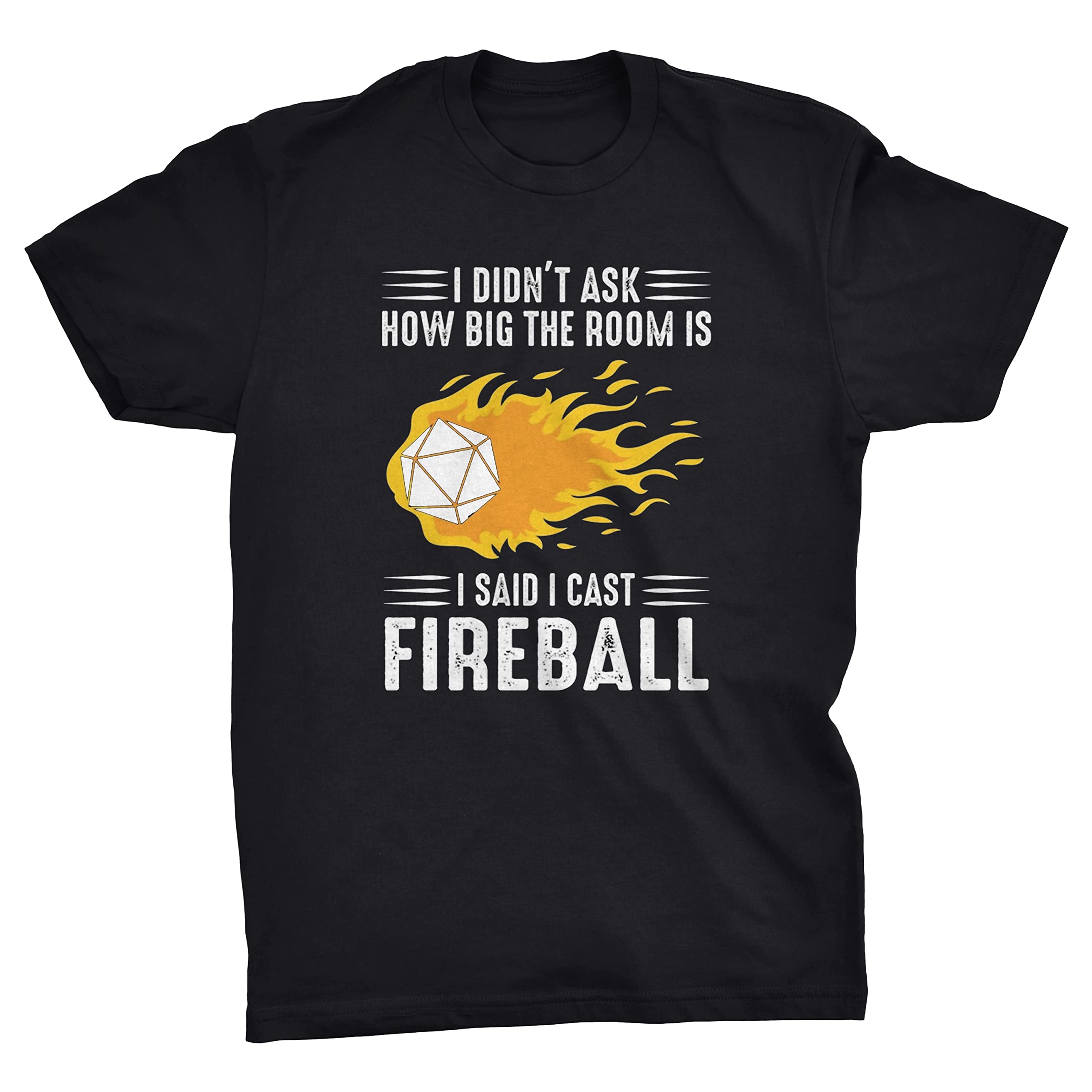 Viper By Gld Products Men's Black Viper I Said Cast Fireball Dungeons Dragons Dice T-Shirt (, Xl)