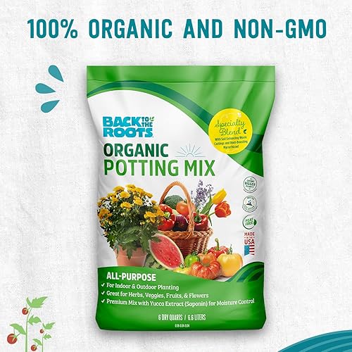 Miniatura 30 de Back to the Roots Fibra de coco orgánica, tierra expandible de 51 cuartos de galón, ideal para semillas y macetas