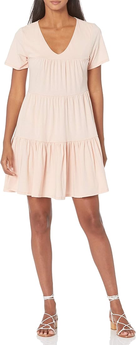Buy Rebecca Minkoff Women's Lanzy Short Sleeve Knit Dress, Petal Pink,  Extra Small at Amazon.in