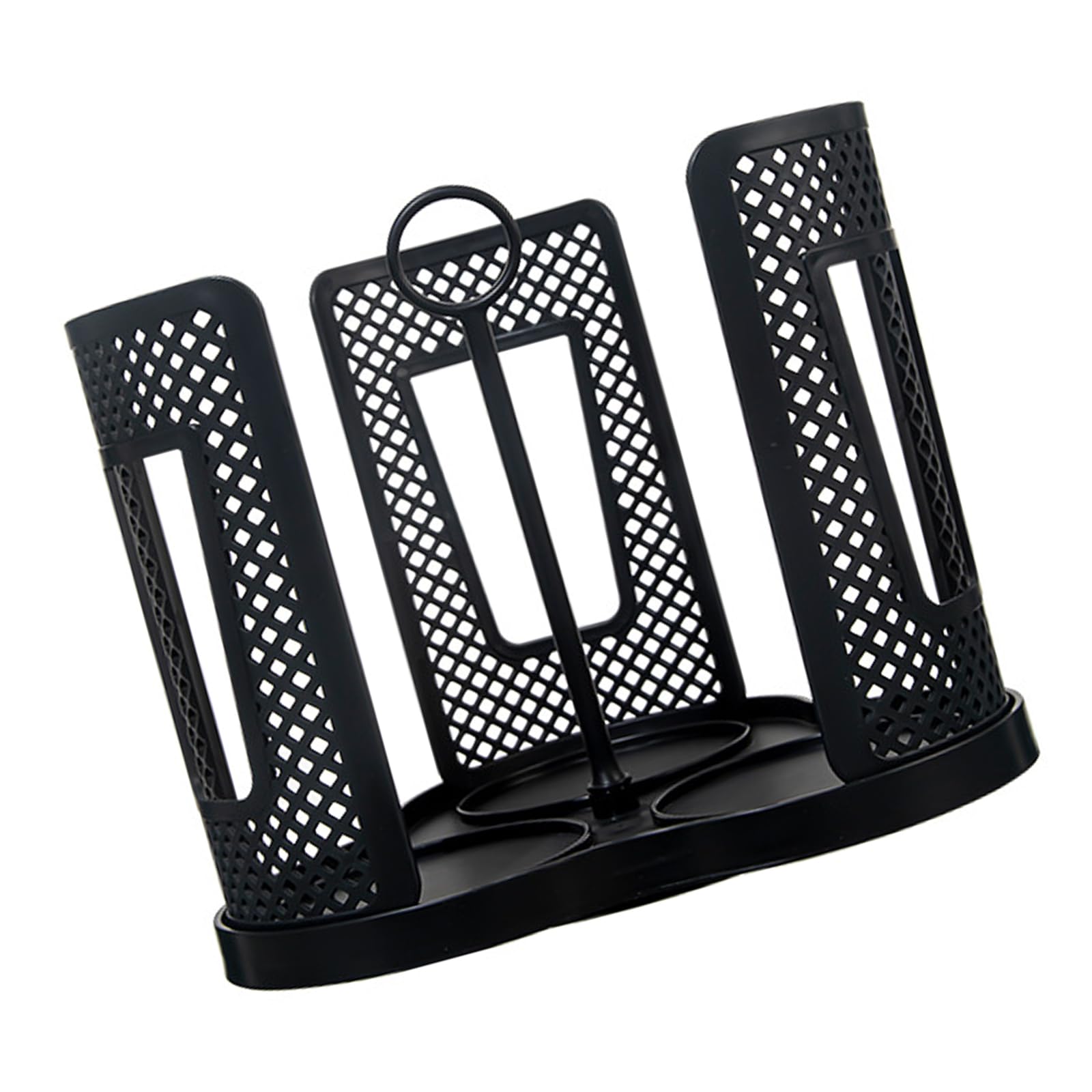 Tabletop Paper Cup Holder with Rotating Access, Countertop Cup Organizer with Black Body, 22.5cm / 8.86inch Wide Layout for Drink Stations Paper Holder Rotating Organizer Dispenser Coffee Station