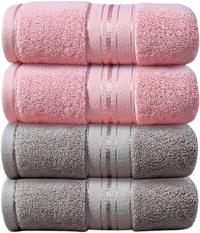 Towel Cotton wash face Household Water Absorption Soft Hotel Wipe Hair Men and Women Couples Adult Thick 4 Sets(B 4PS)